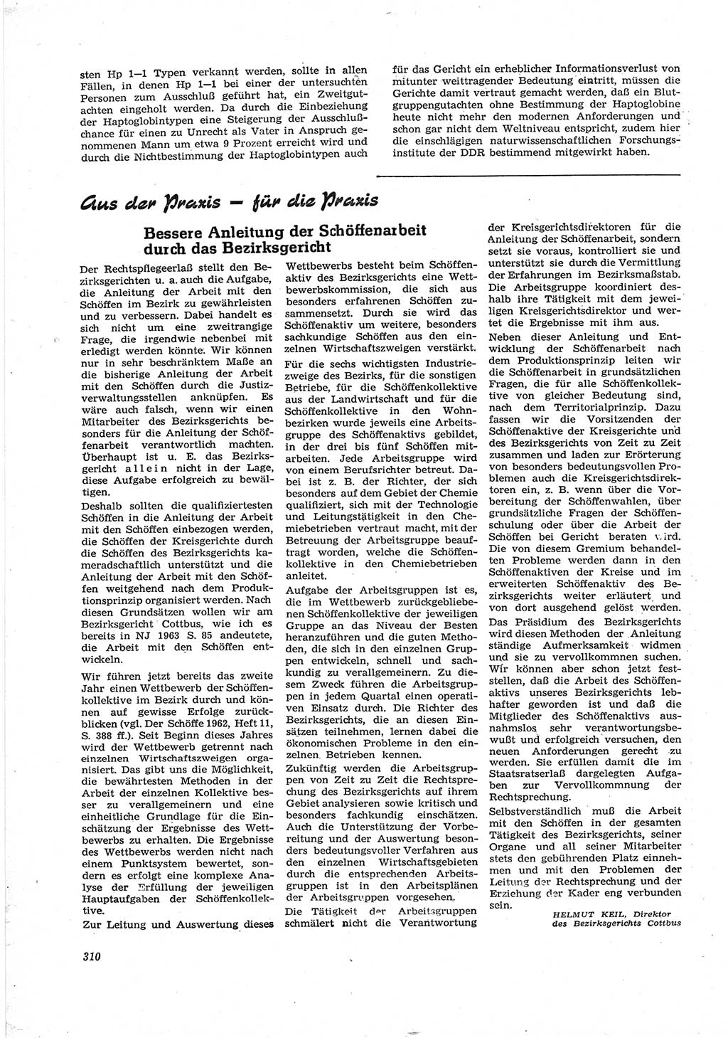 Neue Justiz (NJ), Zeitschrift für Recht und Rechtswissenschaft [Deutsche Demokratische Republik (DDR)], 17. Jahrgang 1963, Seite 310 (NJ DDR 1963, S. 310)