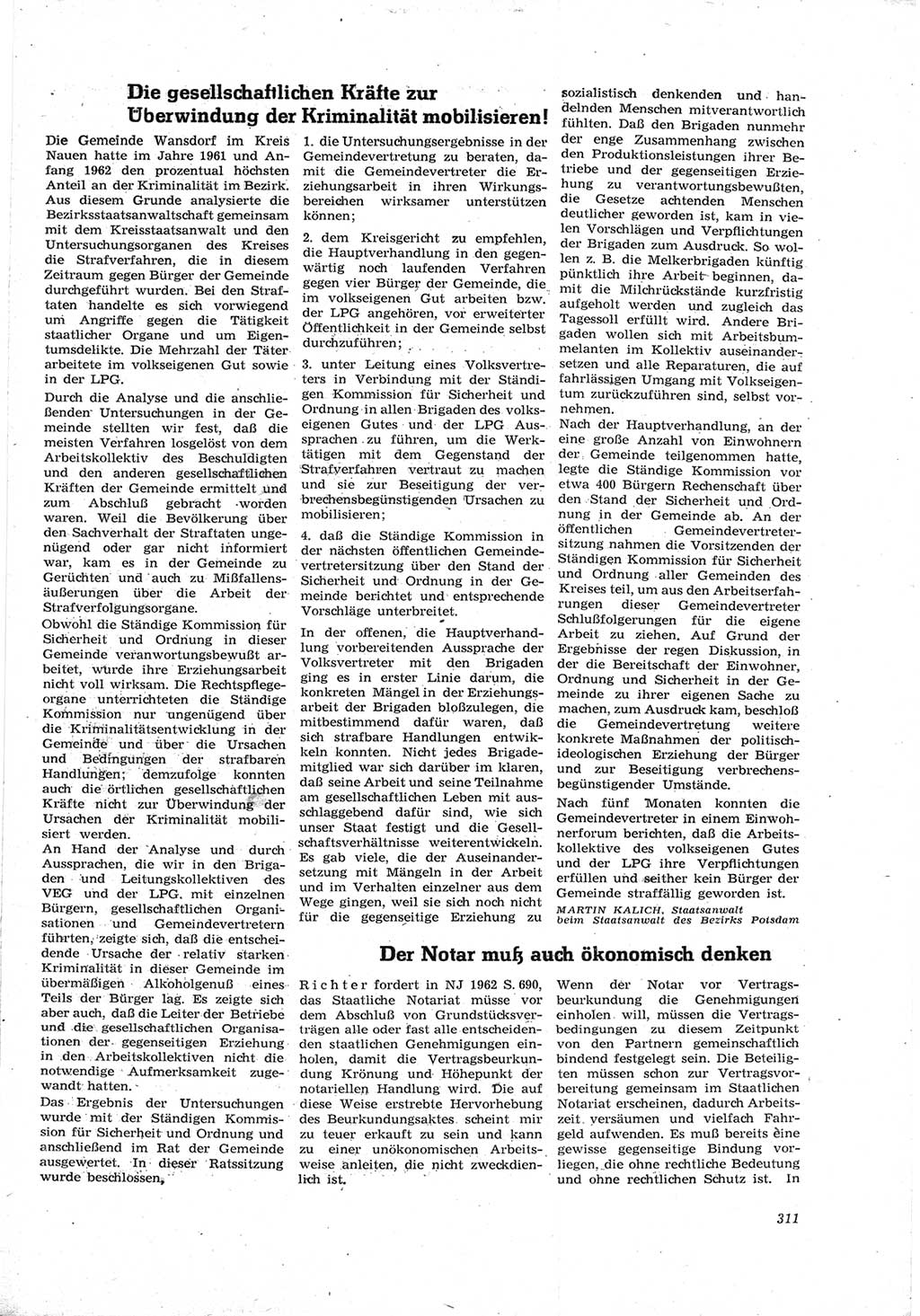 Neue Justiz (NJ), Zeitschrift für Recht und Rechtswissenschaft [Deutsche Demokratische Republik (DDR)], 17. Jahrgang 1963, Seite 311 (NJ DDR 1963, S. 311)