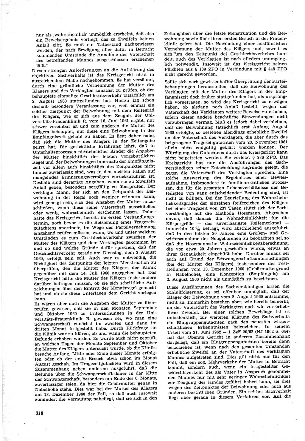 Neue Justiz (NJ), Zeitschrift für Recht und Rechtswissenschaft [Deutsche Demokratische Republik (DDR)], 17. Jahrgang 1963, Seite 318 (NJ DDR 1963, S. 318)