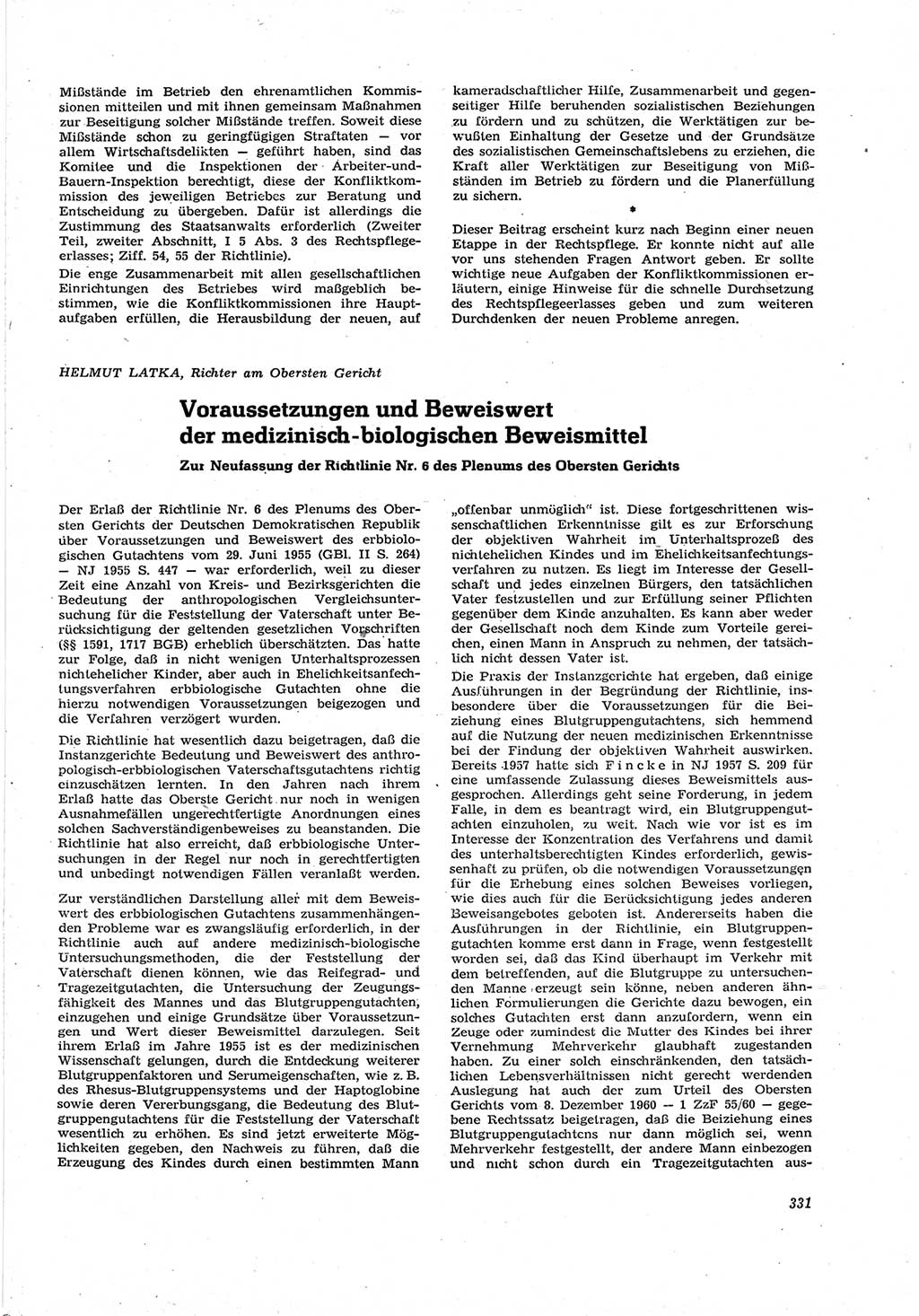 Neue Justiz (NJ), Zeitschrift für Recht und Rechtswissenschaft [Deutsche Demokratische Republik (DDR)], 17. Jahrgang 1963, Seite 331 (NJ DDR 1963, S. 331)