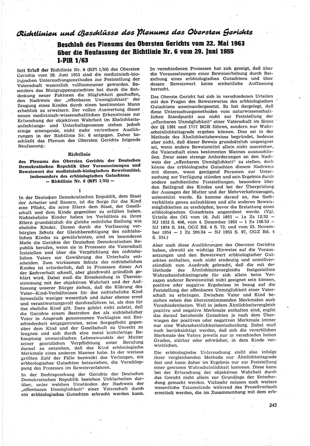 Neue Justiz (NJ), Zeitschrift für Recht und Rechtswissenschaft [Deutsche Demokratische Republik (DDR)], 17. Jahrgang 1963, Seite 345 (NJ DDR 1963, S. 345)