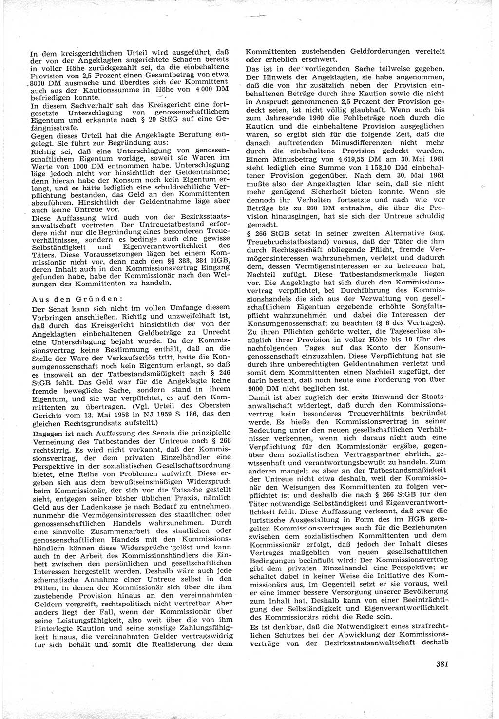 Neue Justiz (NJ), Zeitschrift für Recht und Rechtswissenschaft [Deutsche Demokratische Republik (DDR)], 17. Jahrgang 1963, Seite 381 (NJ DDR 1963, S. 381)