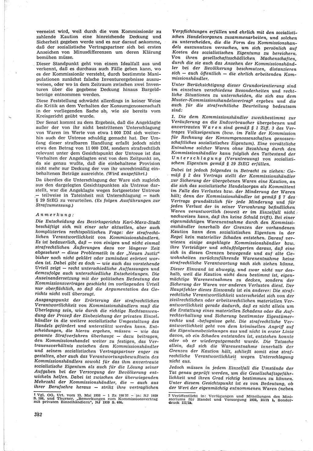Neue Justiz (NJ), Zeitschrift für Recht und Rechtswissenschaft [Deutsche Demokratische Republik (DDR)], 17. Jahrgang 1963, Seite 382 (NJ DDR 1963, S. 382)