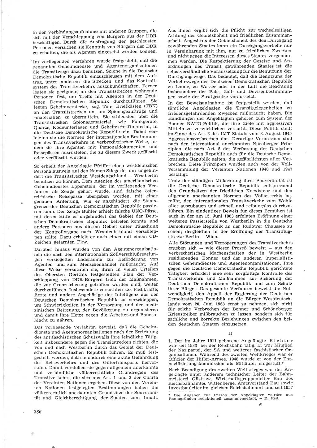 Neue Justiz (NJ), Zeitschrift für Recht und Rechtswissenschaft [Deutsche Demokratische Republik (DDR)], 17. Jahrgang 1963, Seite 386 (NJ DDR 1963, S. 386)