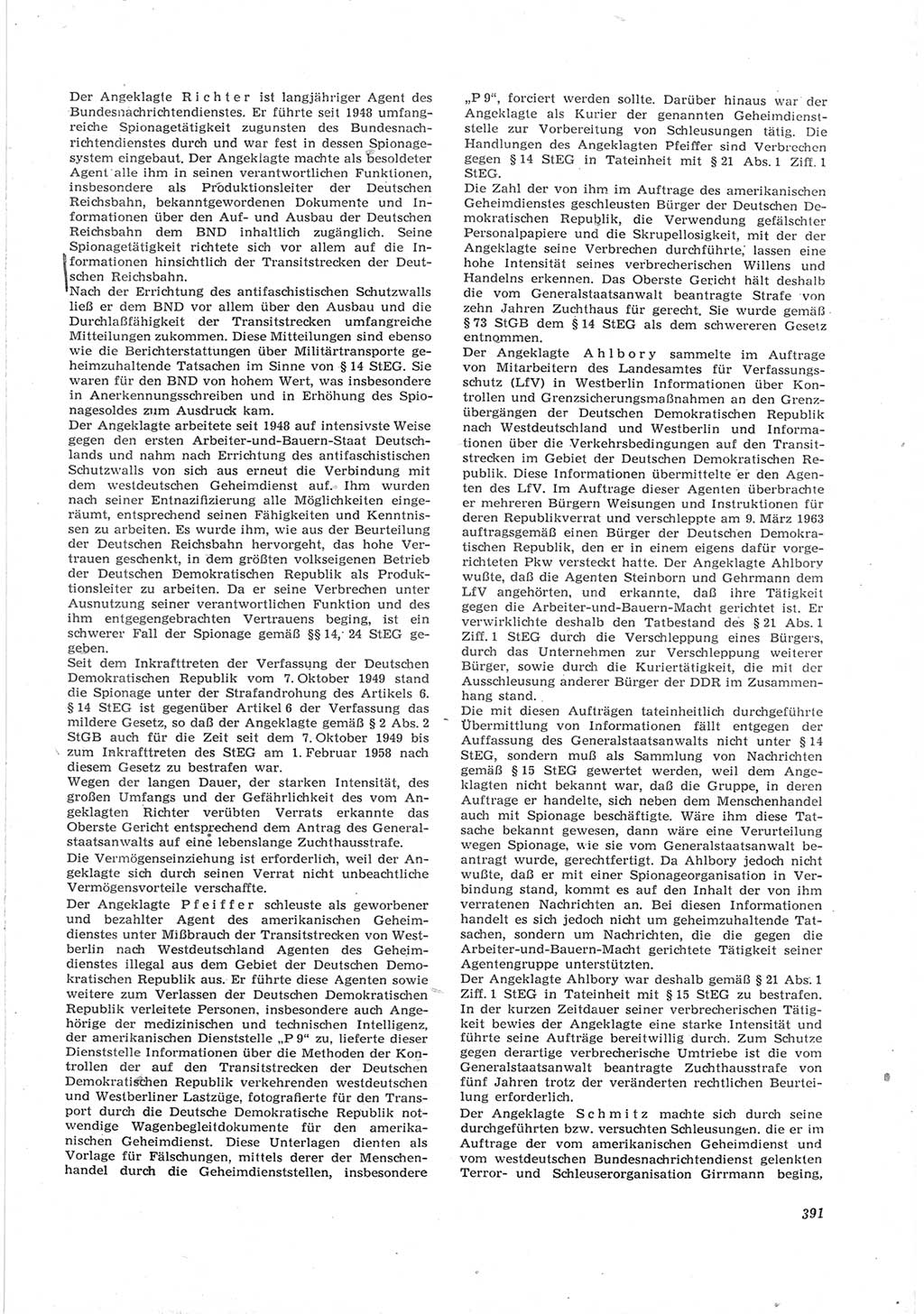 Neue Justiz (NJ), Zeitschrift für Recht und Rechtswissenschaft [Deutsche Demokratische Republik (DDR)], 17. Jahrgang 1963, Seite 391 (NJ DDR 1963, S. 391)