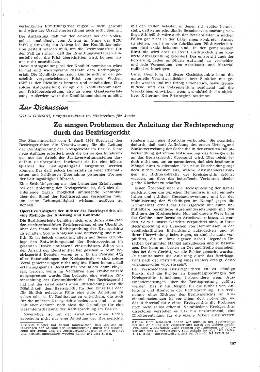 Neue Justiz (NJ), Zeitschrift für Recht und Rechtswissenschaft [Deutsche Demokratische Republik (DDR)], 17. Jahrgang 1963, Seite 397 (NJ DDR 1963, S. 397)