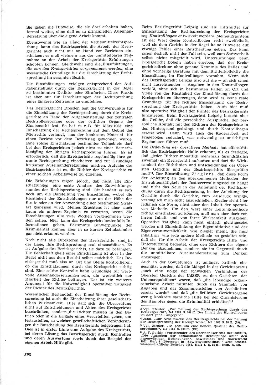 Neue Justiz (NJ), Zeitschrift für Recht und Rechtswissenschaft [Deutsche Demokratische Republik (DDR)], 17. Jahrgang 1963, Seite 398 (NJ DDR 1963, S. 398)