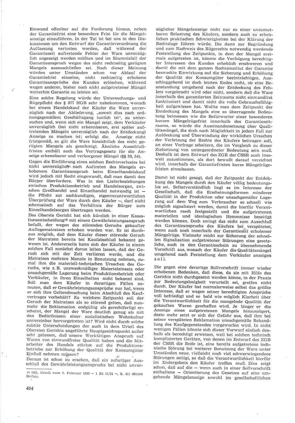 Neue Justiz (NJ), Zeitschrift für Recht und Rechtswissenschaft [Deutsche Demokratische Republik (DDR)], 17. Jahrgang 1963, Seite 404 (NJ DDR 1963, S. 404)