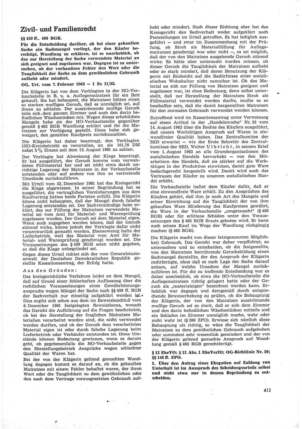 Neue Justiz (NJ), Zeitschrift für Recht und Rechtswissenschaft [Deutsche Demokratische Republik (DDR)], 17. Jahrgang 1963, Seite 411 (NJ DDR 1963, S. 411)
