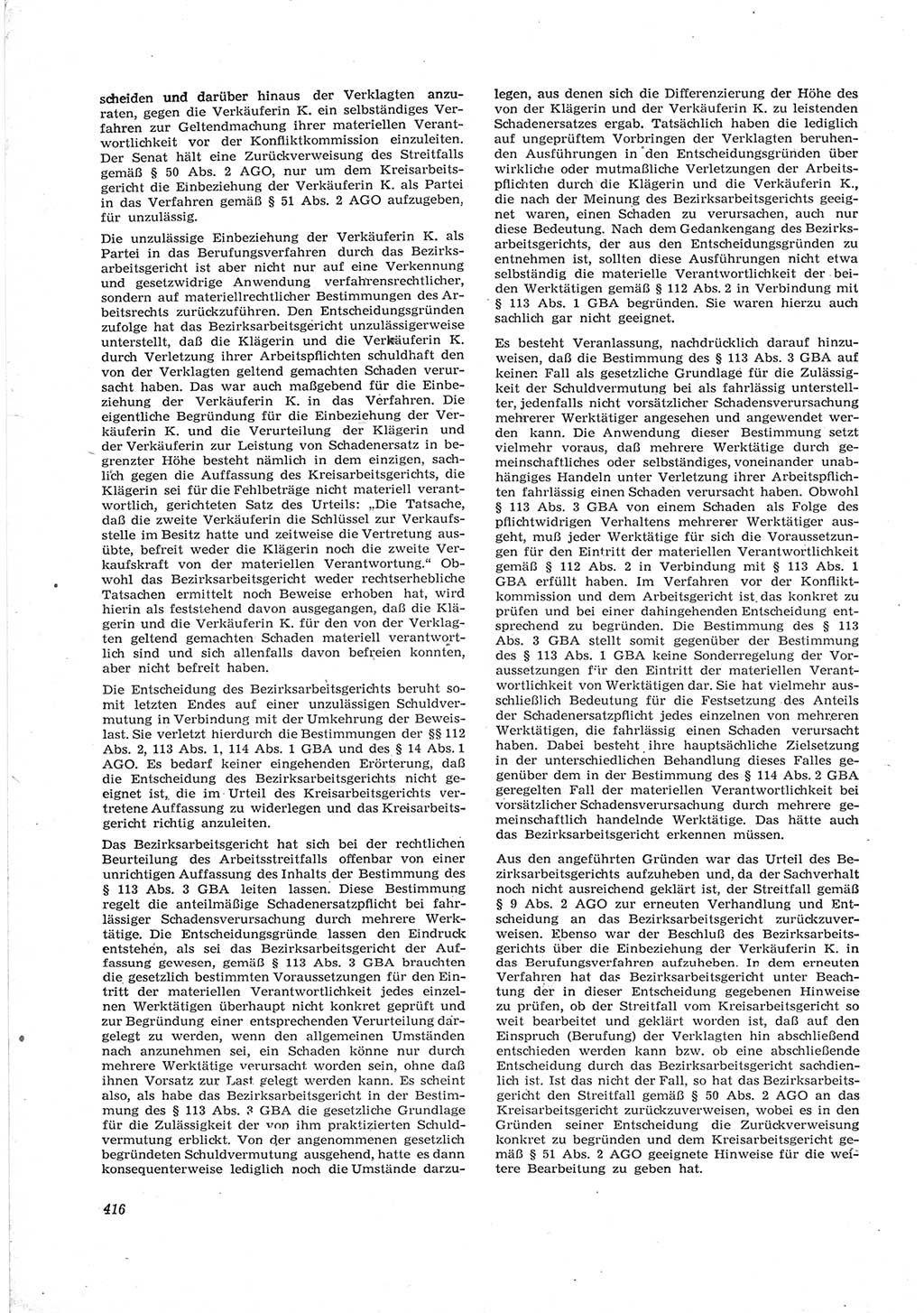 Neue Justiz (NJ), Zeitschrift für Recht und Rechtswissenschaft [Deutsche Demokratische Republik (DDR)], 17. Jahrgang 1963, Seite 416 (NJ DDR 1963, S. 416)