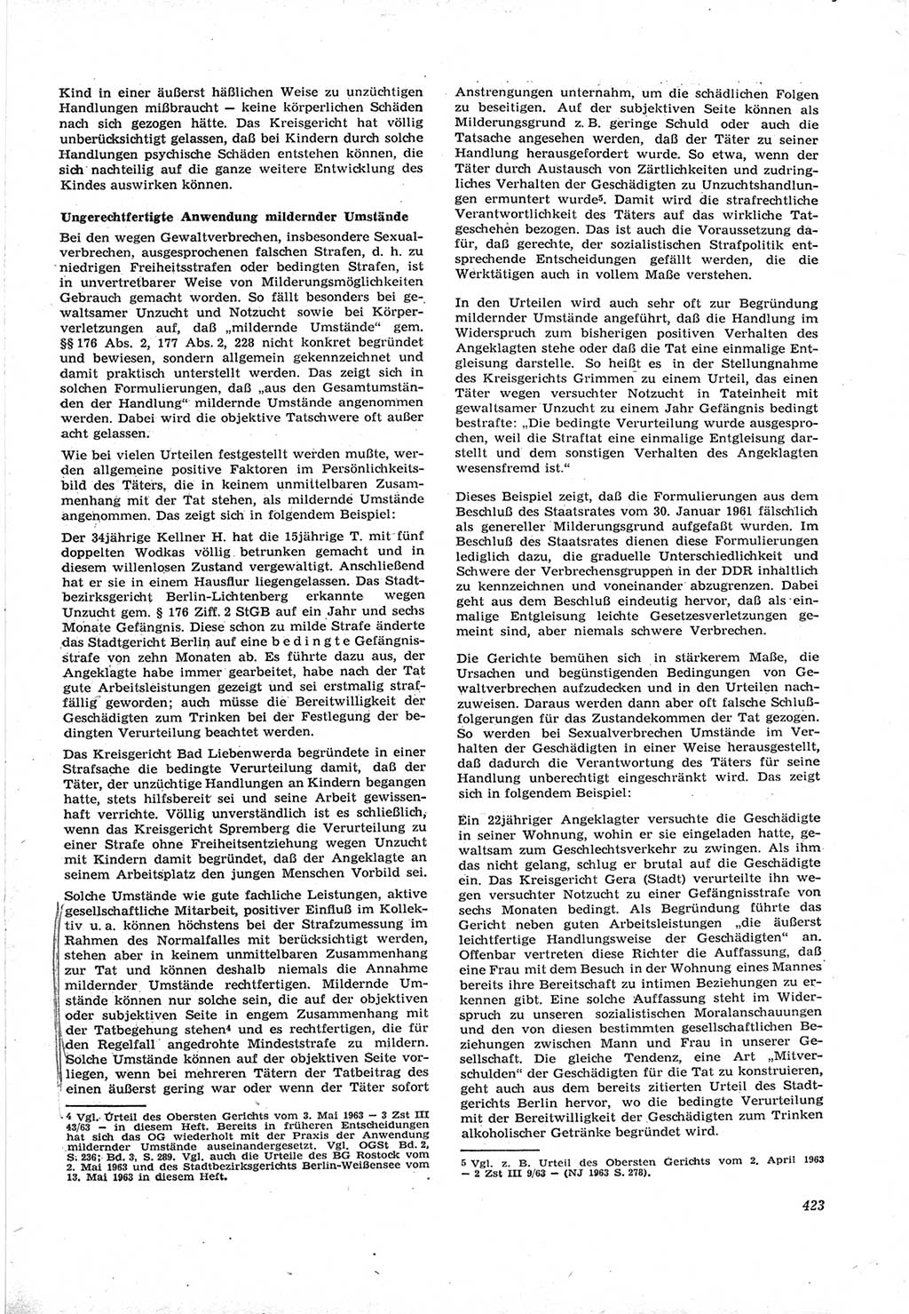 Neue Justiz (NJ), Zeitschrift für Recht und Rechtswissenschaft [Deutsche Demokratische Republik (DDR)], 17. Jahrgang 1963, Seite 423 (NJ DDR 1963, S. 423)
