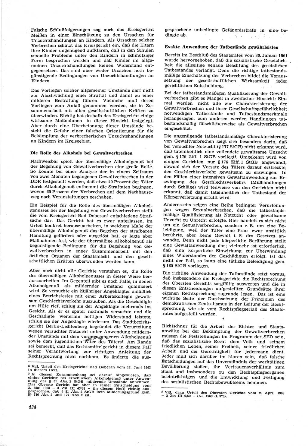 Neue Justiz (NJ), Zeitschrift für Recht und Rechtswissenschaft [Deutsche Demokratische Republik (DDR)], 17. Jahrgang 1963, Seite 424 (NJ DDR 1963, S. 424)