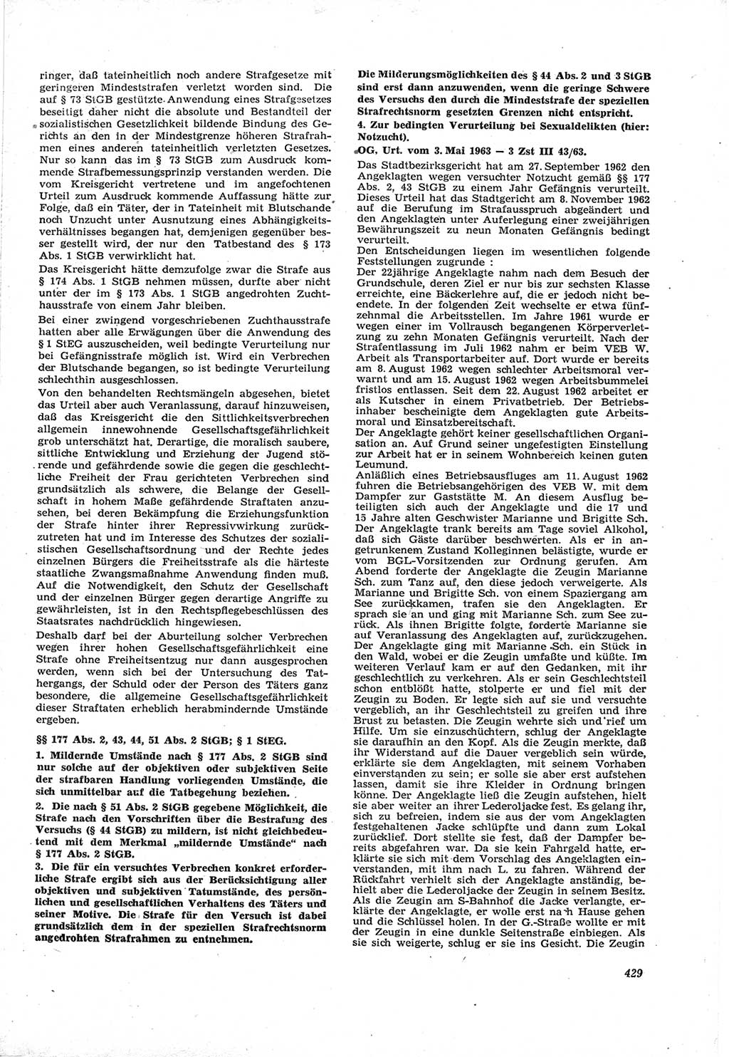 Neue Justiz (NJ), Zeitschrift für Recht und Rechtswissenschaft [Deutsche Demokratische Republik (DDR)], 17. Jahrgang 1963, Seite 429 (NJ DDR 1963, S. 429)