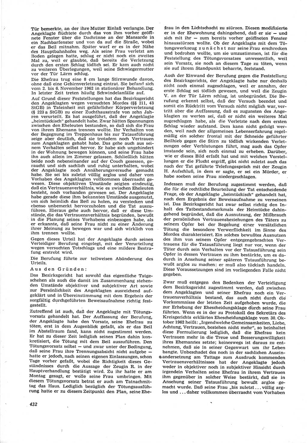 Neue Justiz (NJ), Zeitschrift für Recht und Rechtswissenschaft [Deutsche Demokratische Republik (DDR)], 17. Jahrgang 1963, Seite 432 (NJ DDR 1963, S. 432)