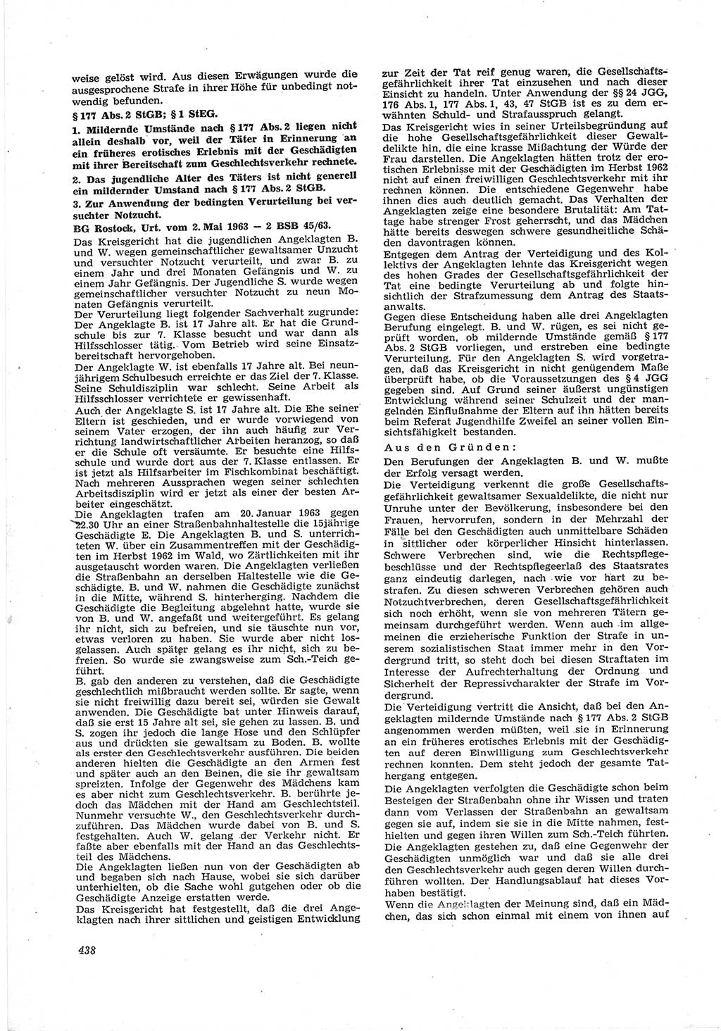 Neue Justiz (NJ), Zeitschrift für Recht und Rechtswissenschaft [Deutsche Demokratische Republik (DDR)], 17. Jahrgang 1963, Seite 438 (NJ DDR 1963, S. 438)