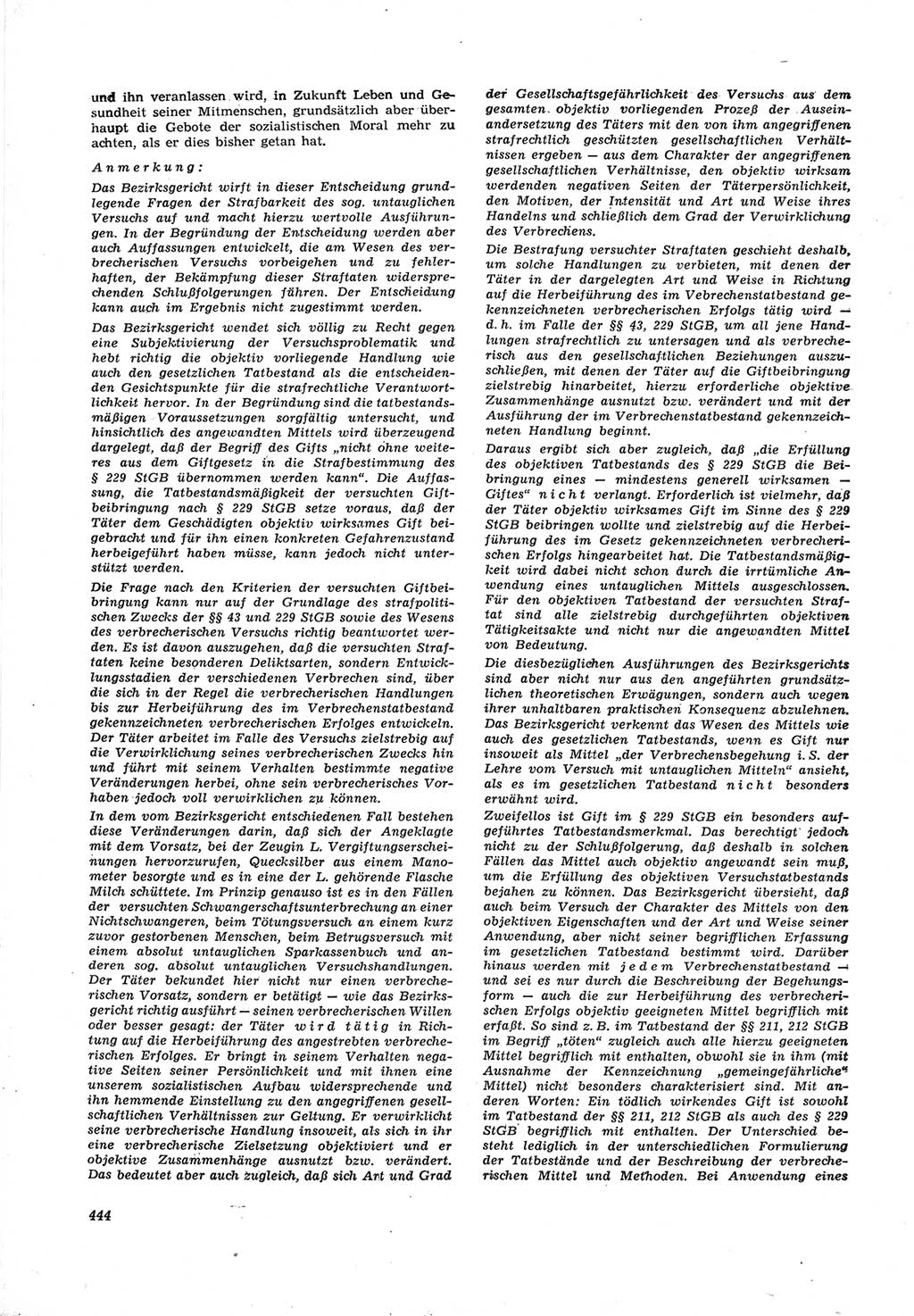 Neue Justiz (NJ), Zeitschrift für Recht und Rechtswissenschaft [Deutsche Demokratische Republik (DDR)], 17. Jahrgang 1963, Seite 444 (NJ DDR 1963, S. 444)