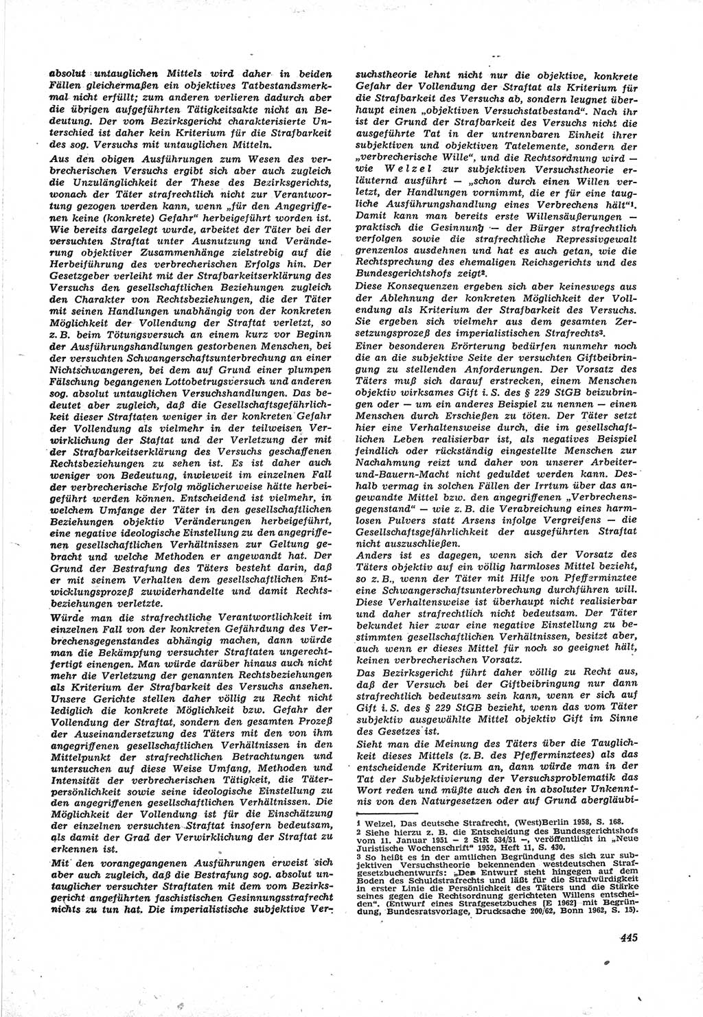 Neue Justiz (NJ), Zeitschrift für Recht und Rechtswissenschaft [Deutsche Demokratische Republik (DDR)], 17. Jahrgang 1963, Seite 445 (NJ DDR 1963, S. 445)