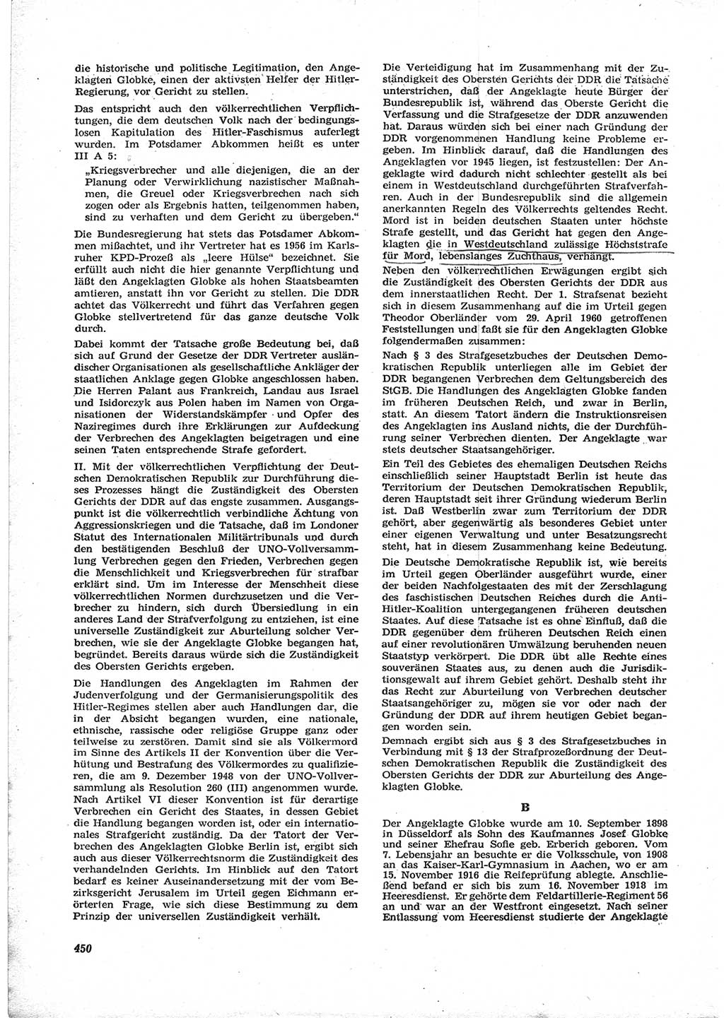 Neue Justiz (NJ), Zeitschrift für Recht und Rechtswissenschaft [Deutsche Demokratische Republik (DDR)], 17. Jahrgang 1963, Seite 450 (NJ DDR 1963, S. 450)