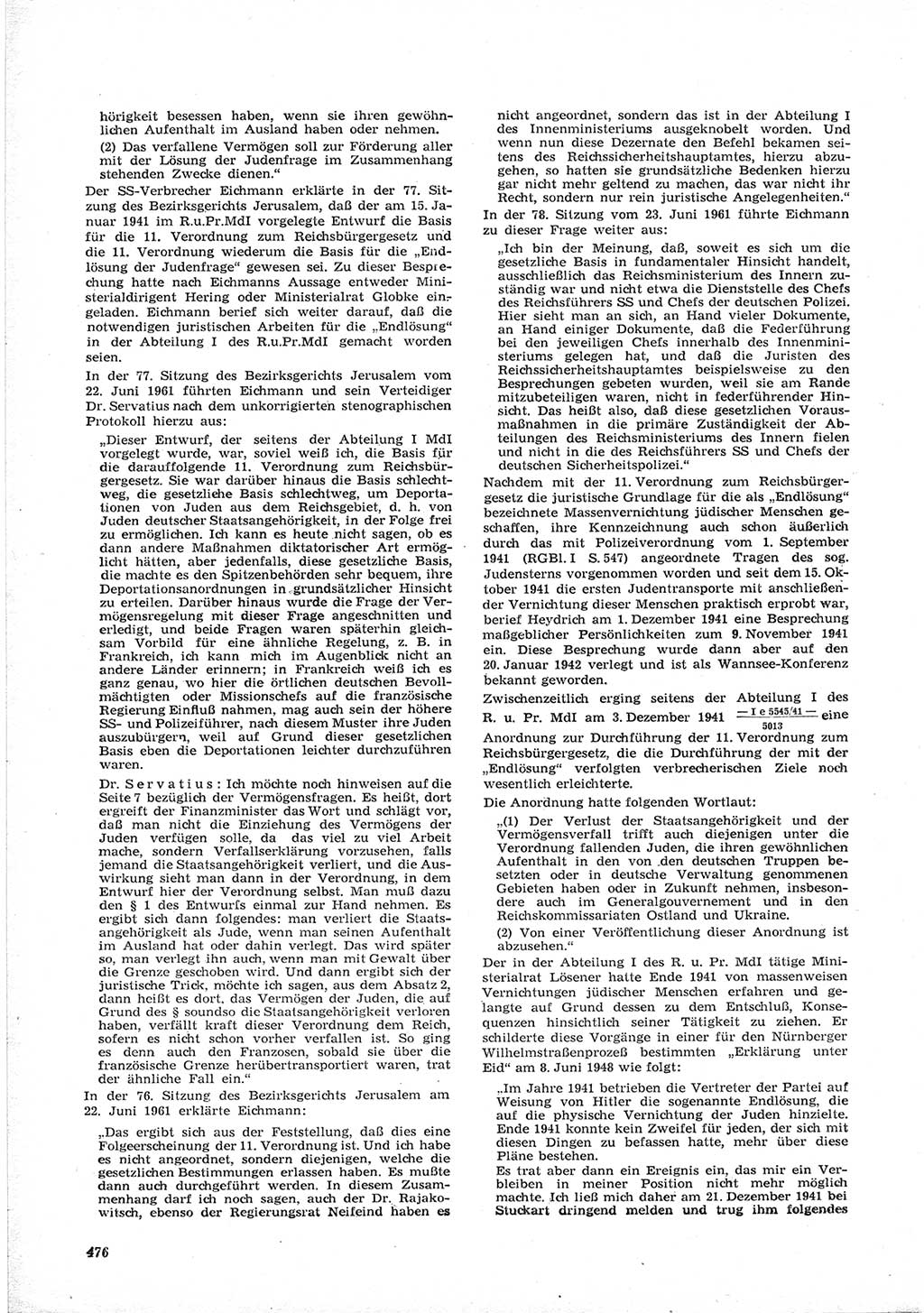 Neue Justiz (NJ), Zeitschrift für Recht und Rechtswissenschaft [Deutsche Demokratische Republik (DDR)], 17. Jahrgang 1963, Seite 476 (NJ DDR 1963, S. 476)