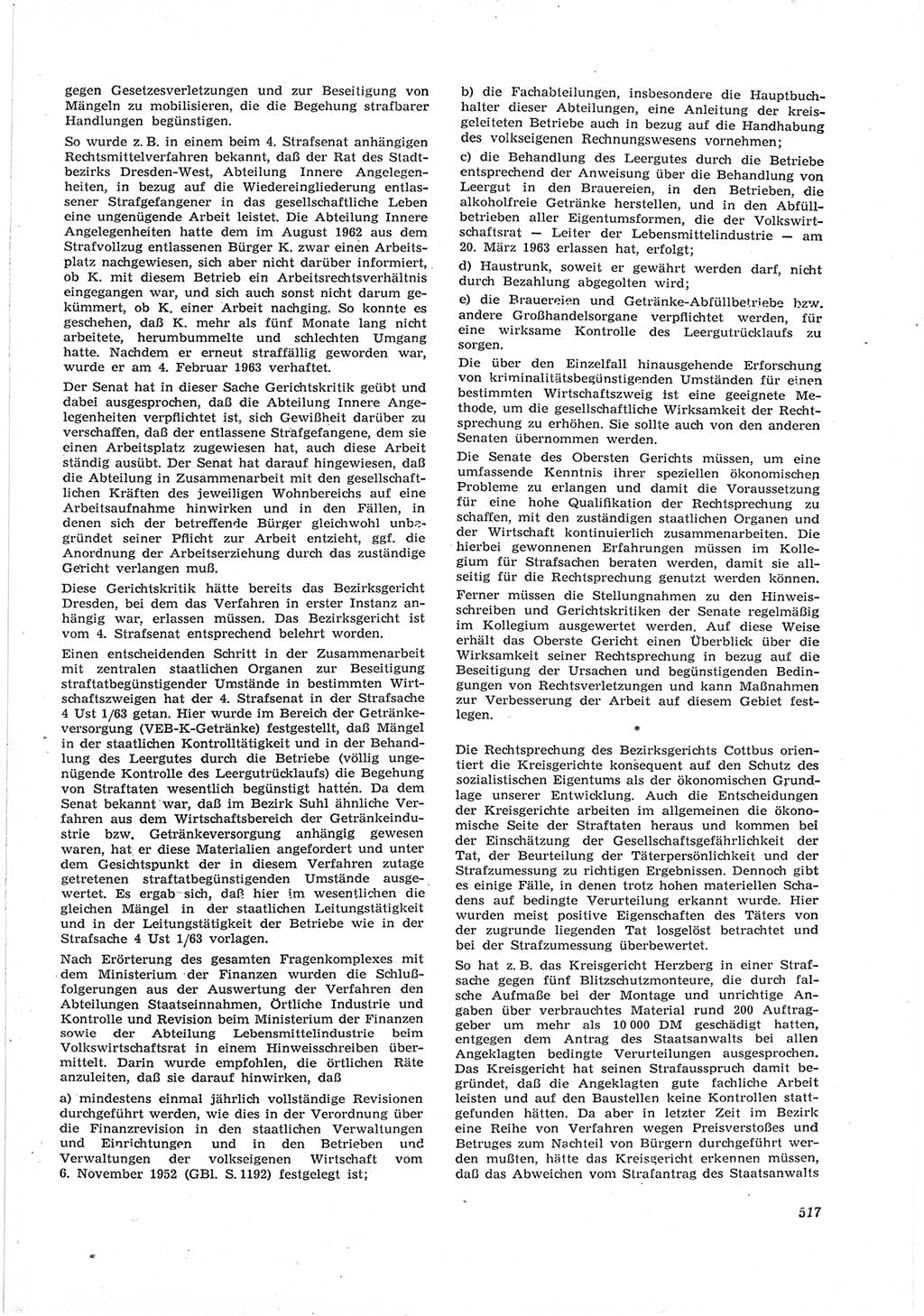 Neue Justiz (NJ), Zeitschrift für Recht und Rechtswissenschaft [Deutsche Demokratische Republik (DDR)], 17. Jahrgang 1963, Seite 517 (NJ DDR 1963, S. 517)
