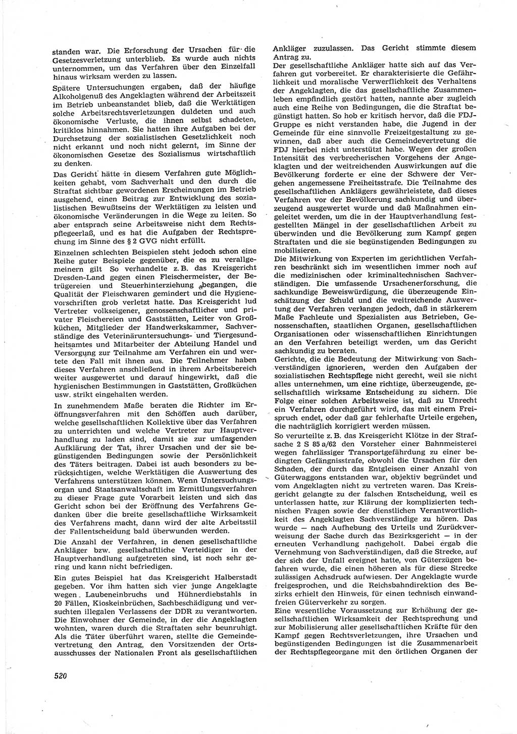 Neue Justiz (NJ), Zeitschrift für Recht und Rechtswissenschaft [Deutsche Demokratische Republik (DDR)], 17. Jahrgang 1963, Seite 520 (NJ DDR 1963, S. 520)