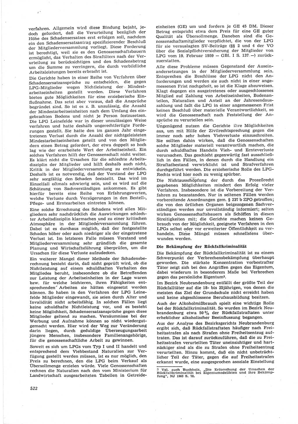 Neue Justiz (NJ), Zeitschrift für Recht und Rechtswissenschaft [Deutsche Demokratische Republik (DDR)], 17. Jahrgang 1963, Seite 522 (NJ DDR 1963, S. 522)