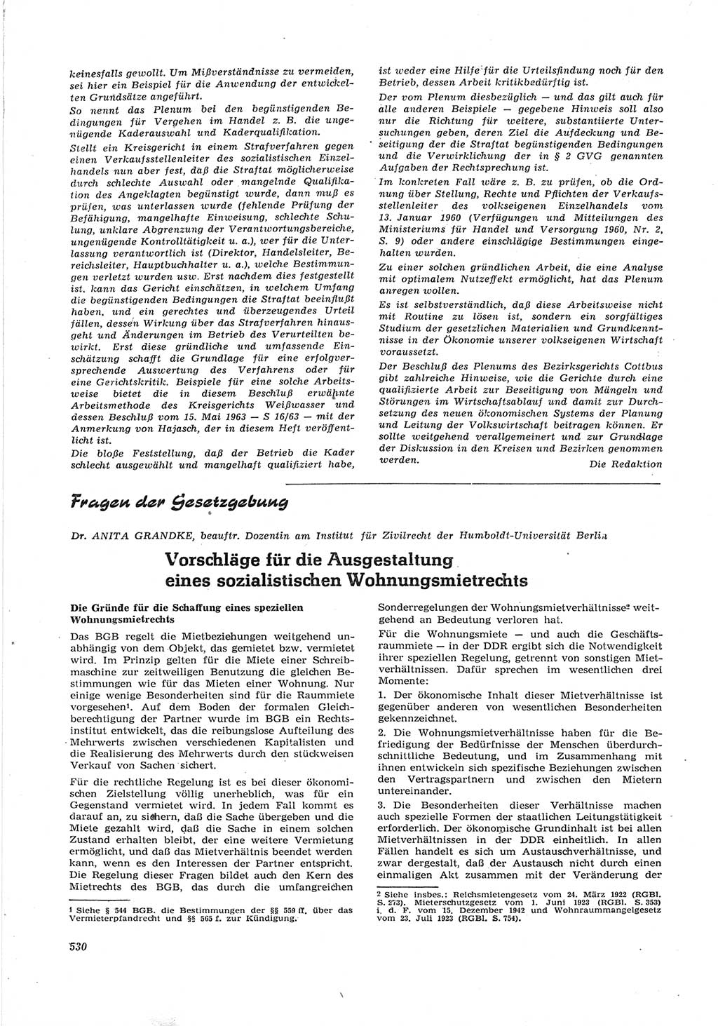 Neue Justiz (NJ), Zeitschrift für Recht und Rechtswissenschaft [Deutsche Demokratische Republik (DDR)], 17. Jahrgang 1963, Seite 530 (NJ DDR 1963, S. 530)