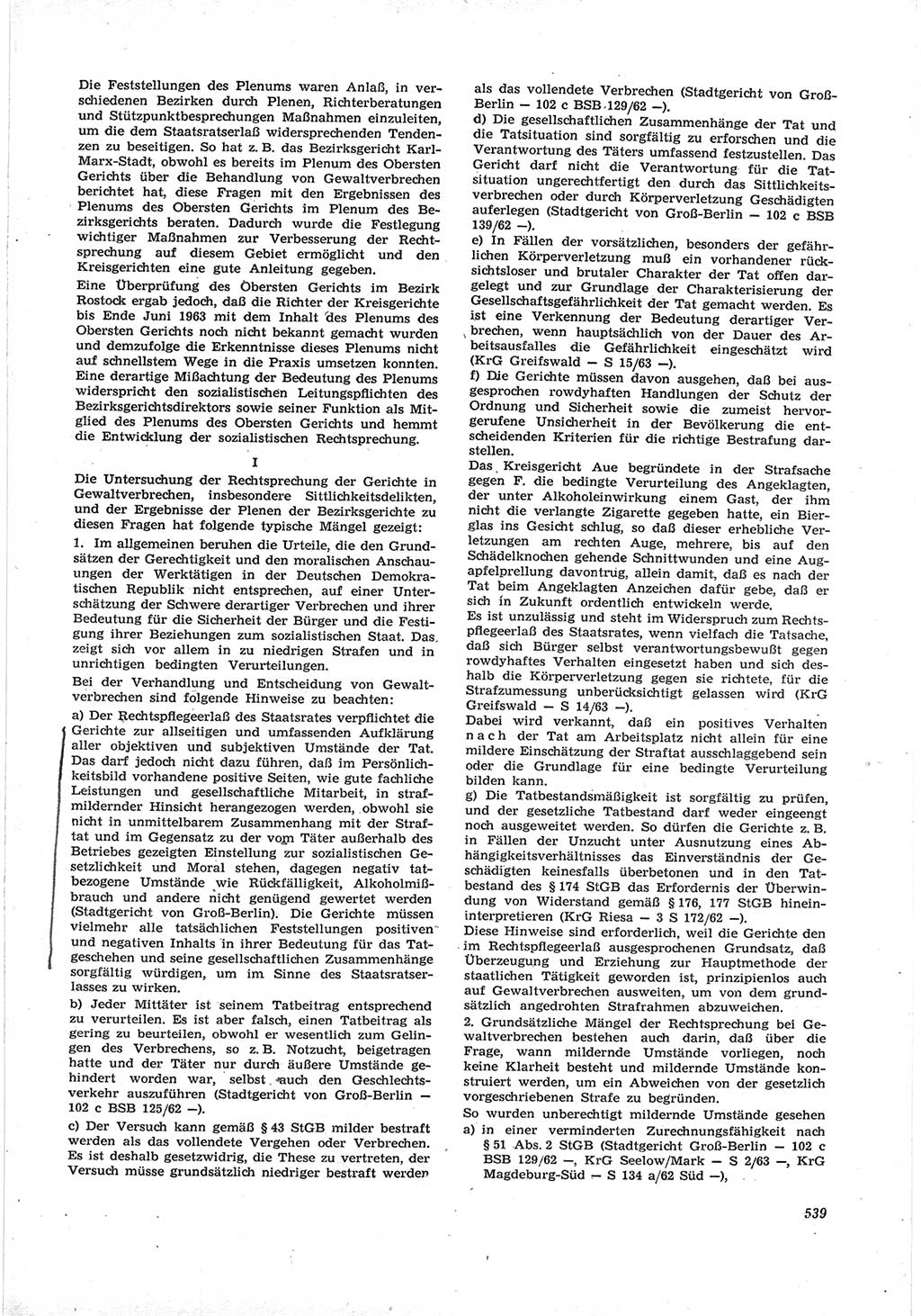 Neue Justiz (NJ), Zeitschrift für Recht und Rechtswissenschaft [Deutsche Demokratische Republik (DDR)], 17. Jahrgang 1963, Seite 539 (NJ DDR 1963, S. 539)
