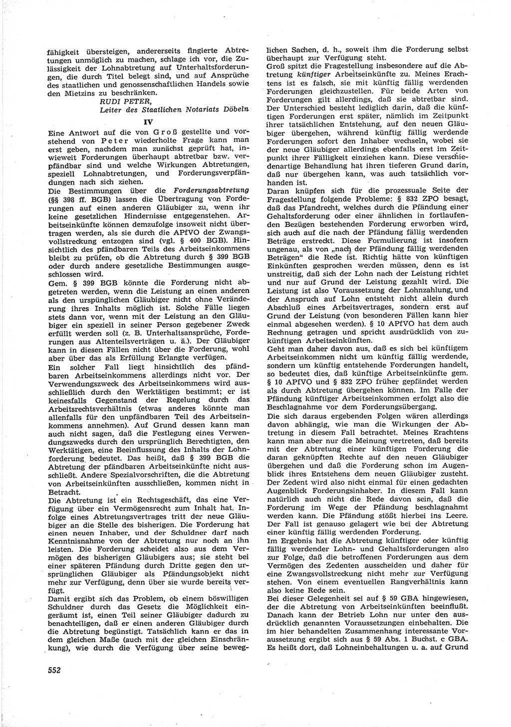Neue Justiz (NJ), Zeitschrift für Recht und Rechtswissenschaft [Deutsche Demokratische Republik (DDR)], 17. Jahrgang 1963, Seite 552 (NJ DDR 1963, S. 552)
