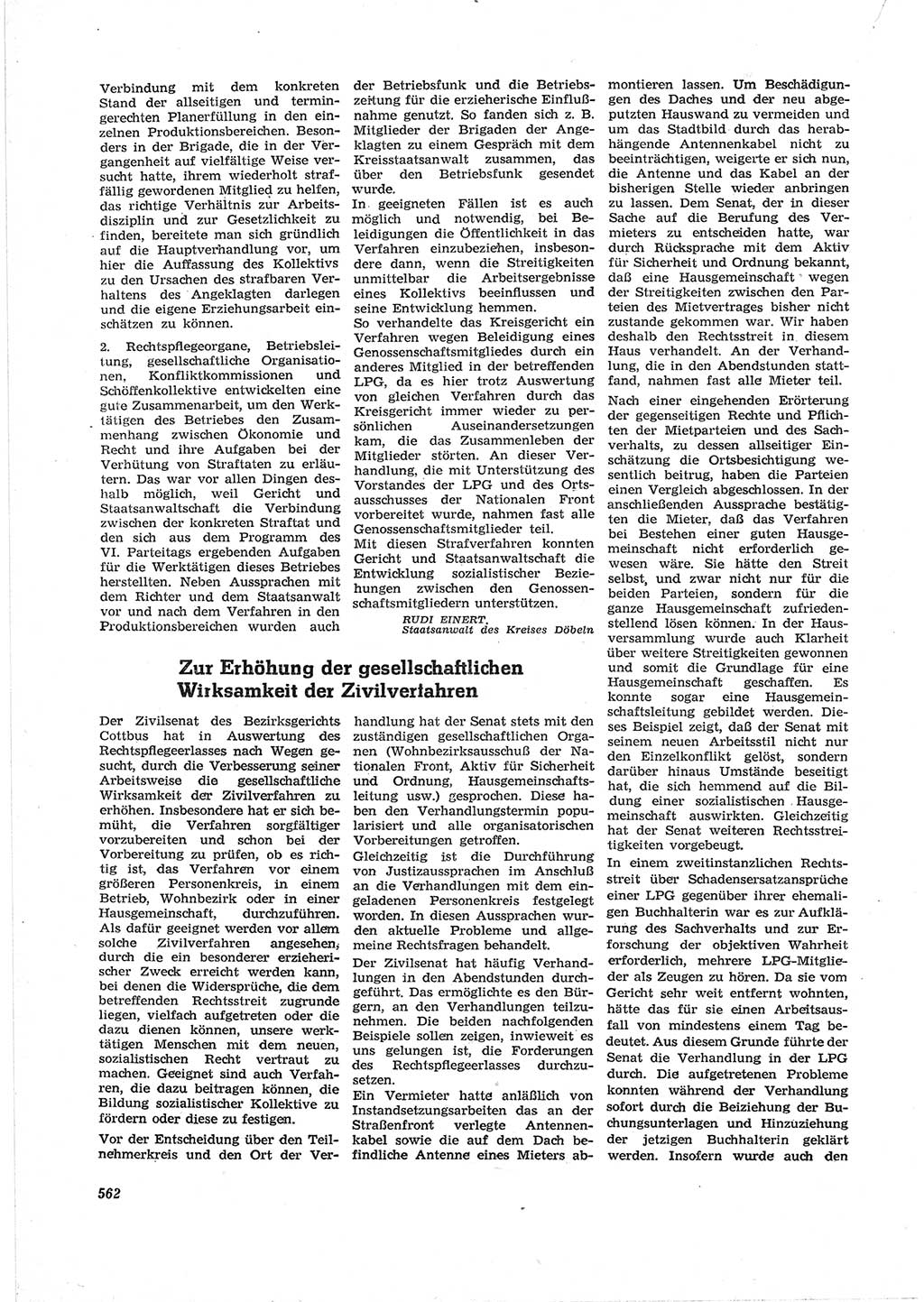 Neue Justiz (NJ), Zeitschrift für Recht und Rechtswissenschaft [Deutsche Demokratische Republik (DDR)], 17. Jahrgang 1963, Seite 562 (NJ DDR 1963, S. 562)