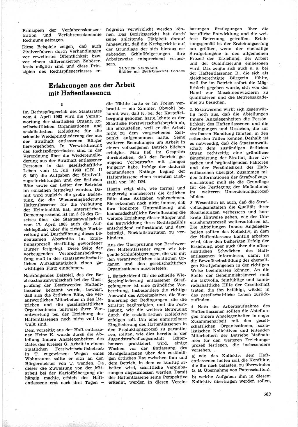 Neue Justiz (NJ), Zeitschrift für Recht und Rechtswissenschaft [Deutsche Demokratische Republik (DDR)], 17. Jahrgang 1963, Seite 563 (NJ DDR 1963, S. 563)