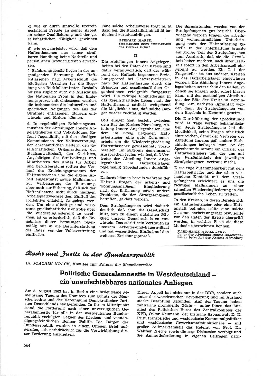 Neue Justiz (NJ), Zeitschrift für Recht und Rechtswissenschaft [Deutsche Demokratische Republik (DDR)], 17. Jahrgang 1963, Seite 564 (NJ DDR 1963, S. 564)
