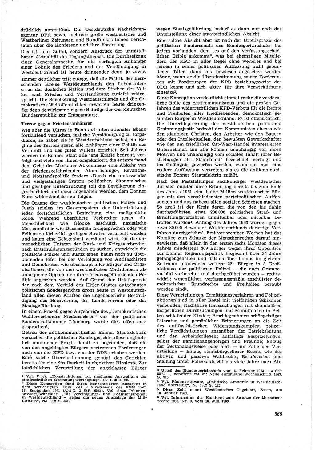 Neue Justiz (NJ), Zeitschrift für Recht und Rechtswissenschaft [Deutsche Demokratische Republik (DDR)], 17. Jahrgang 1963, Seite 565 (NJ DDR 1963, S. 565)