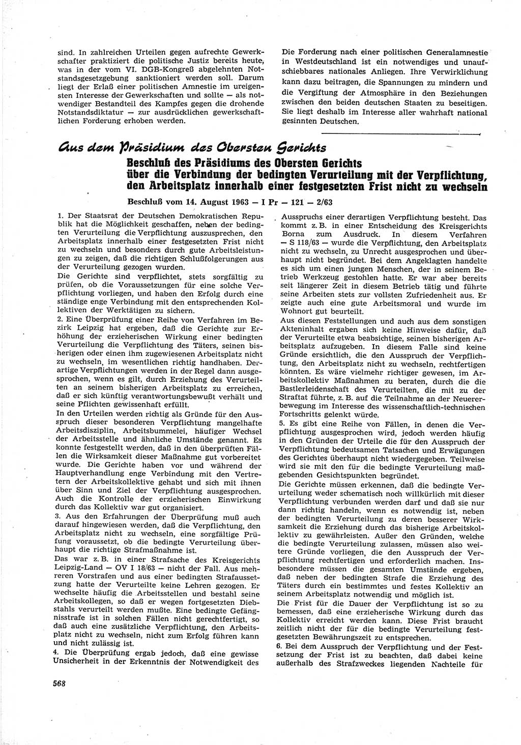 Neue Justiz (NJ), Zeitschrift für Recht und Rechtswissenschaft [Deutsche Demokratische Republik (DDR)], 17. Jahrgang 1963, Seite 568 (NJ DDR 1963, S. 568)