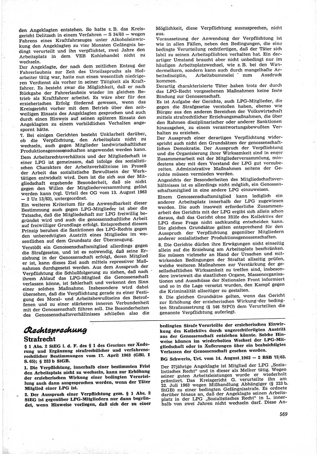 Neue Justiz (NJ), Zeitschrift für Recht und Rechtswissenschaft [Deutsche Demokratische Republik (DDR)], 17. Jahrgang 1963, Seite 569 (NJ DDR 1963, S. 569)