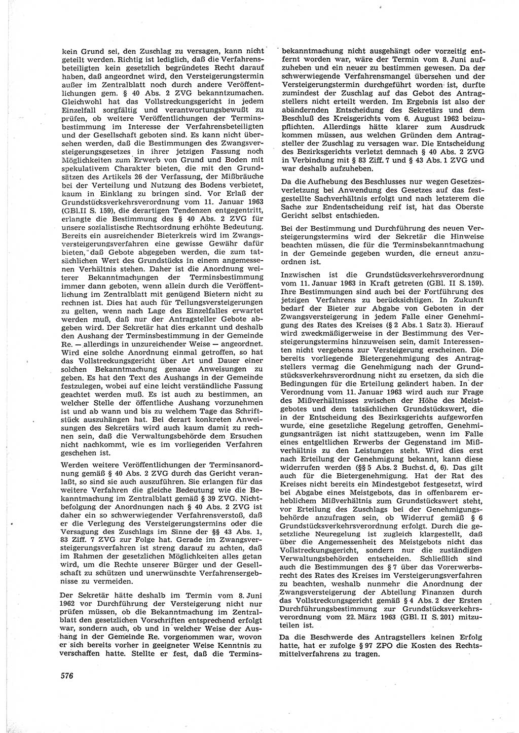 Neue Justiz (NJ), Zeitschrift für Recht und Rechtswissenschaft [Deutsche Demokratische Republik (DDR)], 17. Jahrgang 1963, Seite 576 (NJ DDR 1963, S. 576)