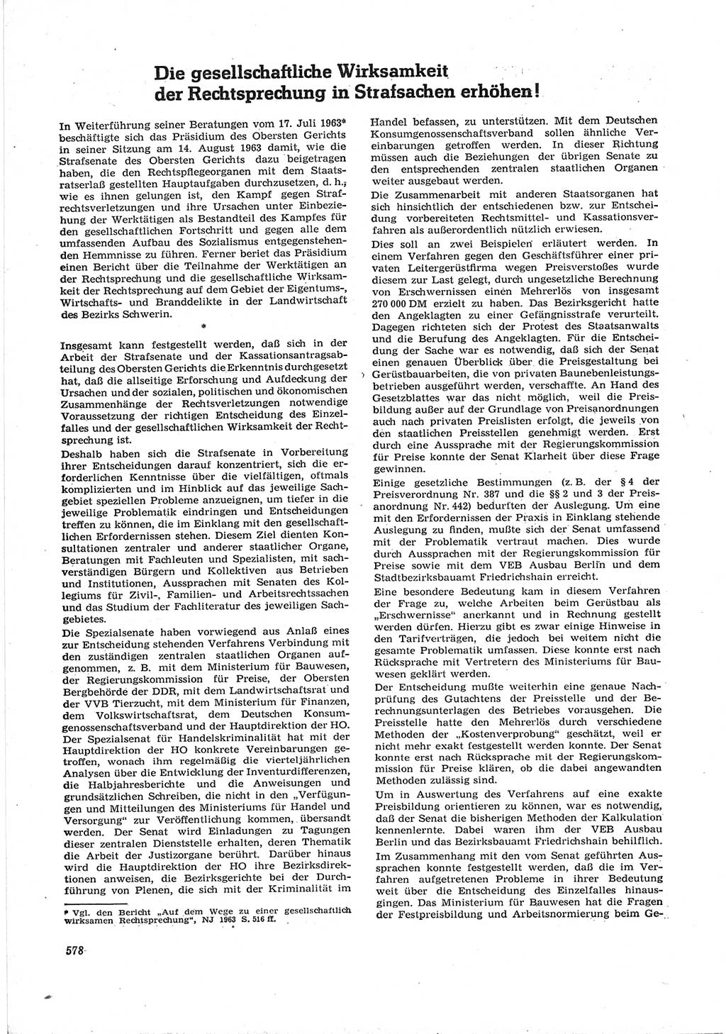Neue Justiz (NJ), Zeitschrift für Recht und Rechtswissenschaft [Deutsche Demokratische Republik (DDR)], 17. Jahrgang 1963, Seite 578 (NJ DDR 1963, S. 578)