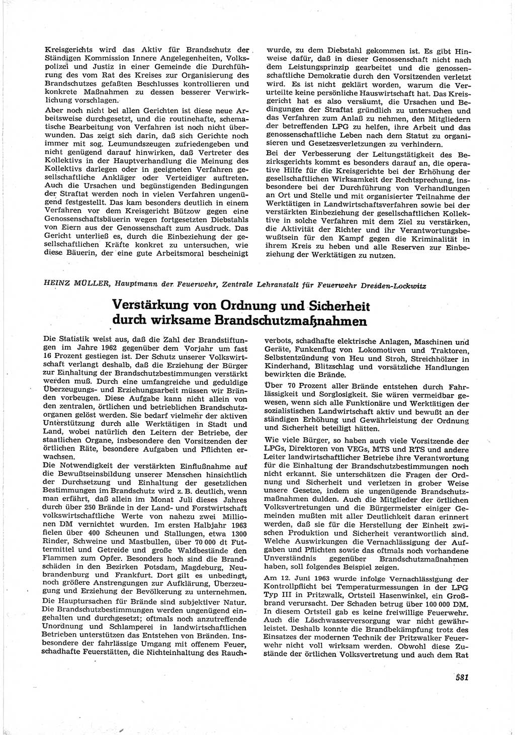 Neue Justiz (NJ), Zeitschrift für Recht und Rechtswissenschaft [Deutsche Demokratische Republik (DDR)], 17. Jahrgang 1963, Seite 581 (NJ DDR 1963, S. 581)