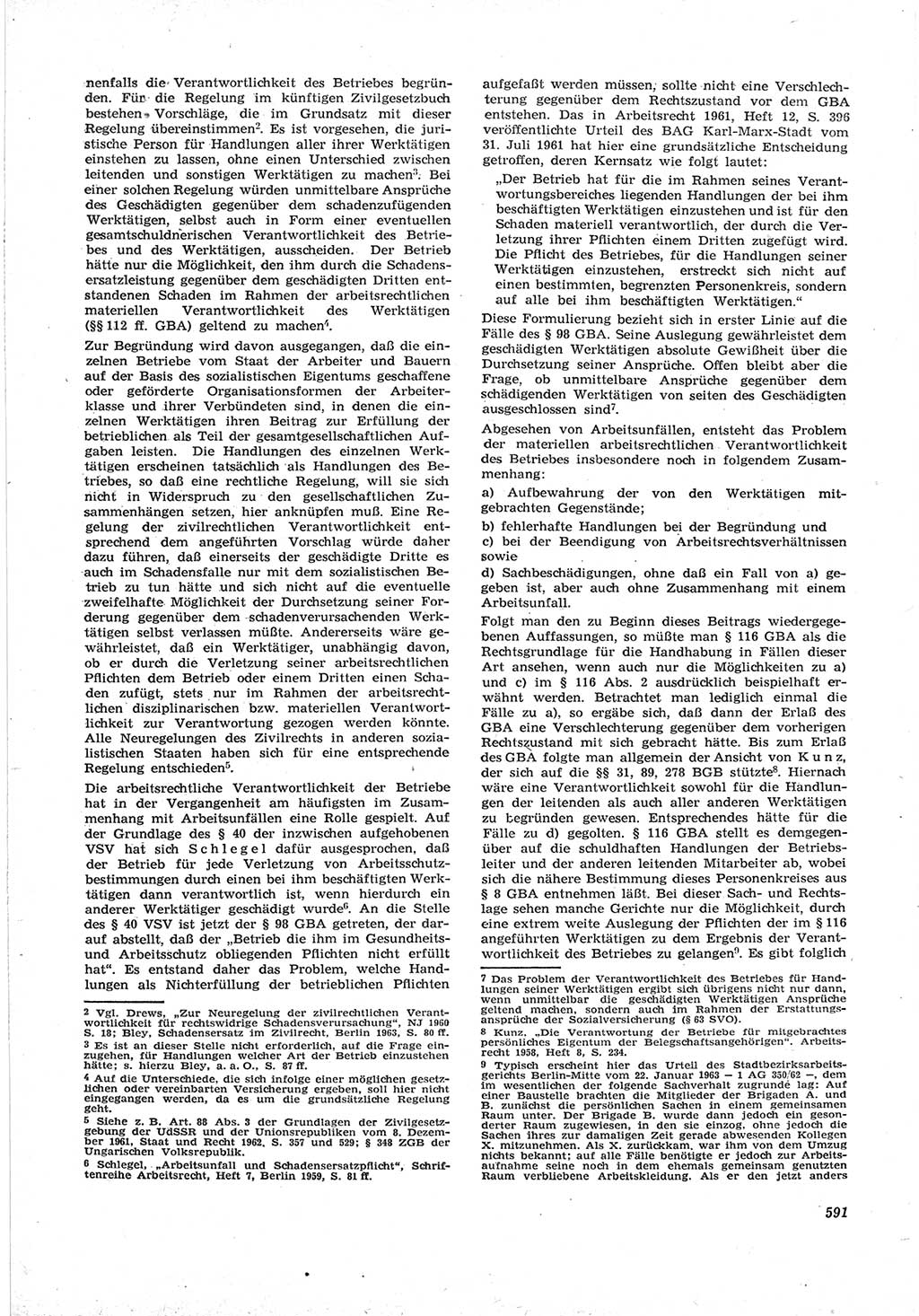 Neue Justiz (NJ), Zeitschrift für Recht und Rechtswissenschaft [Deutsche Demokratische Republik (DDR)], 17. Jahrgang 1963, Seite 591 (NJ DDR 1963, S. 591)