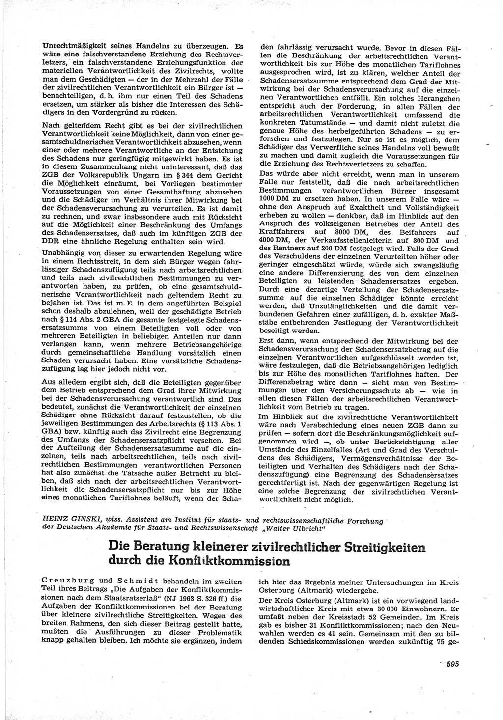 Neue Justiz (NJ), Zeitschrift für Recht und Rechtswissenschaft [Deutsche Demokratische Republik (DDR)], 17. Jahrgang 1963, Seite 595 (NJ DDR 1963, S. 595)