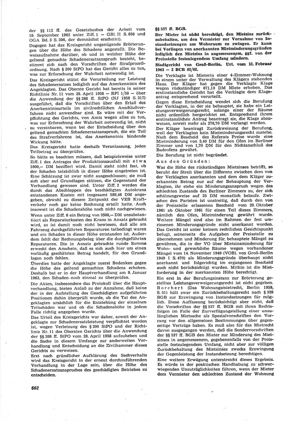 Neue Justiz (NJ), Zeitschrift für Recht und Rechtswissenschaft [Deutsche Demokratische Republik (DDR)], 17. Jahrgang 1963, Seite 602 (NJ DDR 1963, S. 602)
