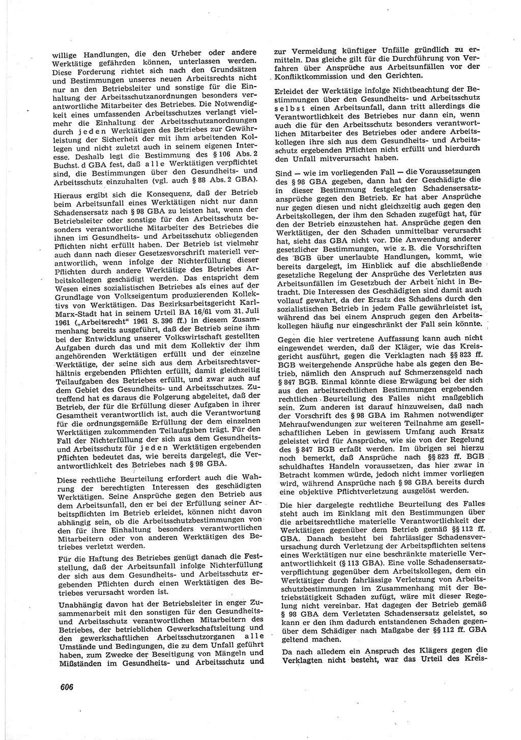 Neue Justiz (NJ), Zeitschrift für Recht und Rechtswissenschaft [Deutsche Demokratische Republik (DDR)], 17. Jahrgang 1963, Seite 606 (NJ DDR 1963, S. 606)