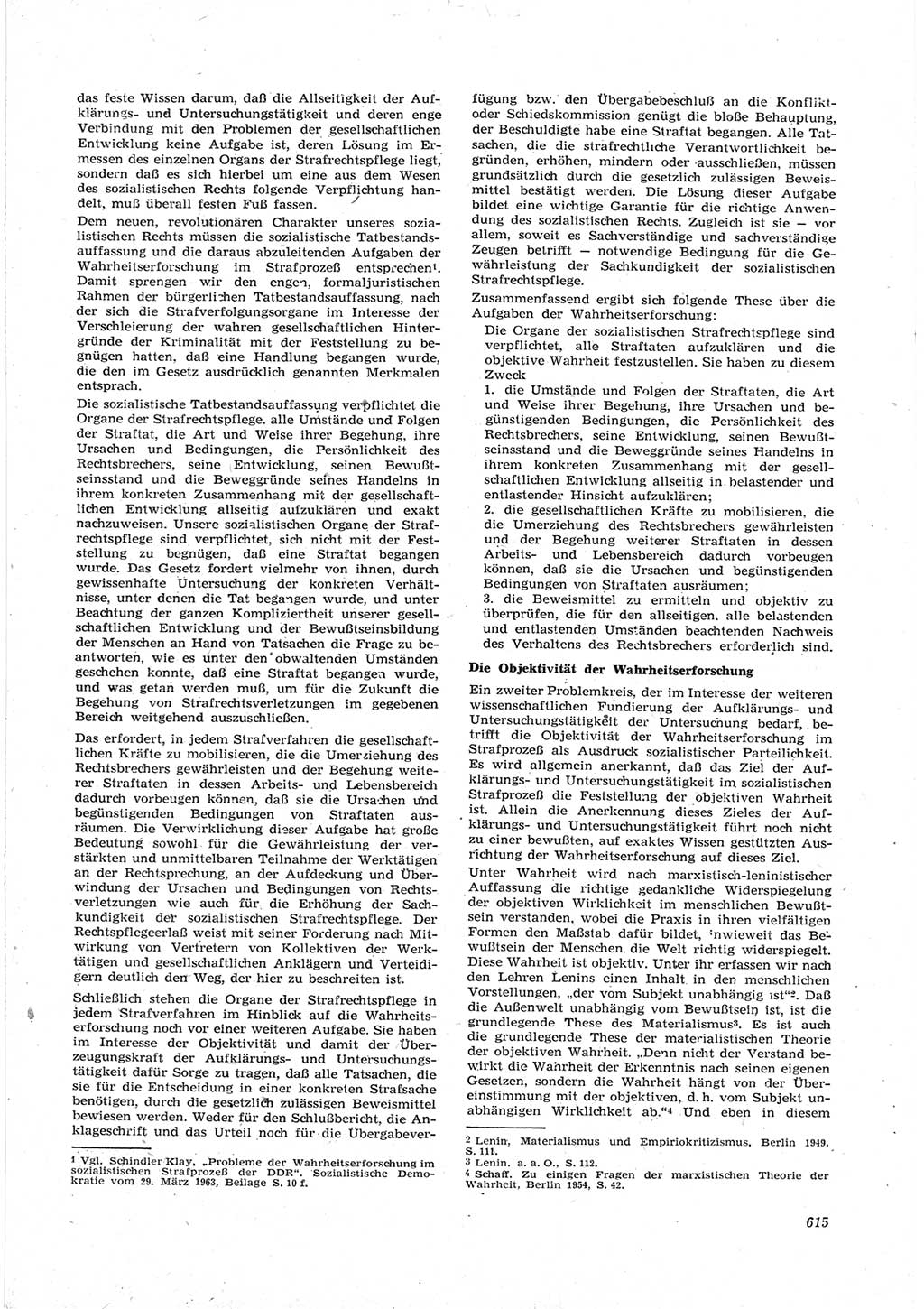 Neue Justiz (NJ), Zeitschrift für Recht und Rechtswissenschaft [Deutsche Demokratische Republik (DDR)], 17. Jahrgang 1963, Seite 615 (NJ DDR 1963, S. 615)