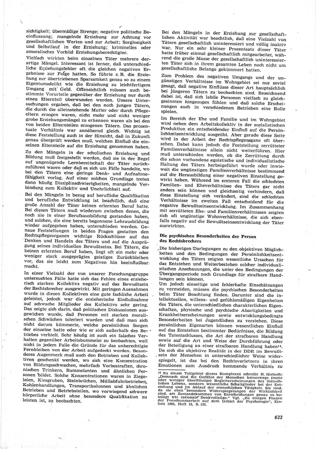 Neue Justiz (NJ), Zeitschrift für Recht und Rechtswissenschaft [Deutsche Demokratische Republik (DDR)], 17. Jahrgang 1963, Seite 623 (NJ DDR 1963, S. 623)