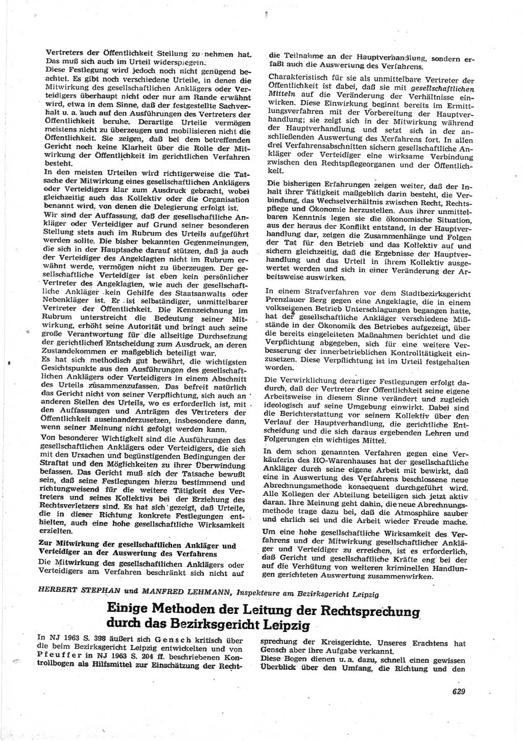 Neue Justiz (NJ), Zeitschrift für Recht und Rechtswissenschaft [Deutsche Demokratische Republik (DDR)], 17. Jahrgang 1963, Seite 629 (NJ DDR 1963, S. 629)