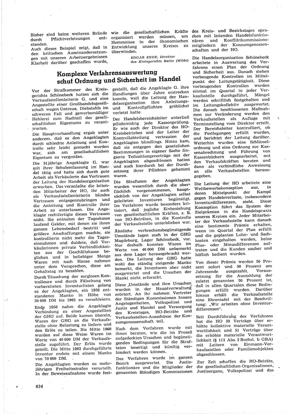 Neue Justiz (NJ), Zeitschrift für Recht und Rechtswissenschaft [Deutsche Demokratische Republik (DDR)], 17. Jahrgang 1963, Seite 634 (NJ DDR 1963, S. 634)