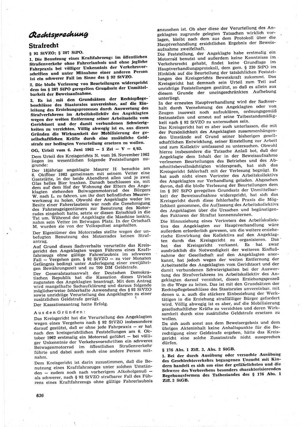 Neue Justiz (NJ), Zeitschrift für Recht und Rechtswissenschaft [Deutsche Demokratische Republik (DDR)], 17. Jahrgang 1963, Seite 636 (NJ DDR 1963, S. 636)