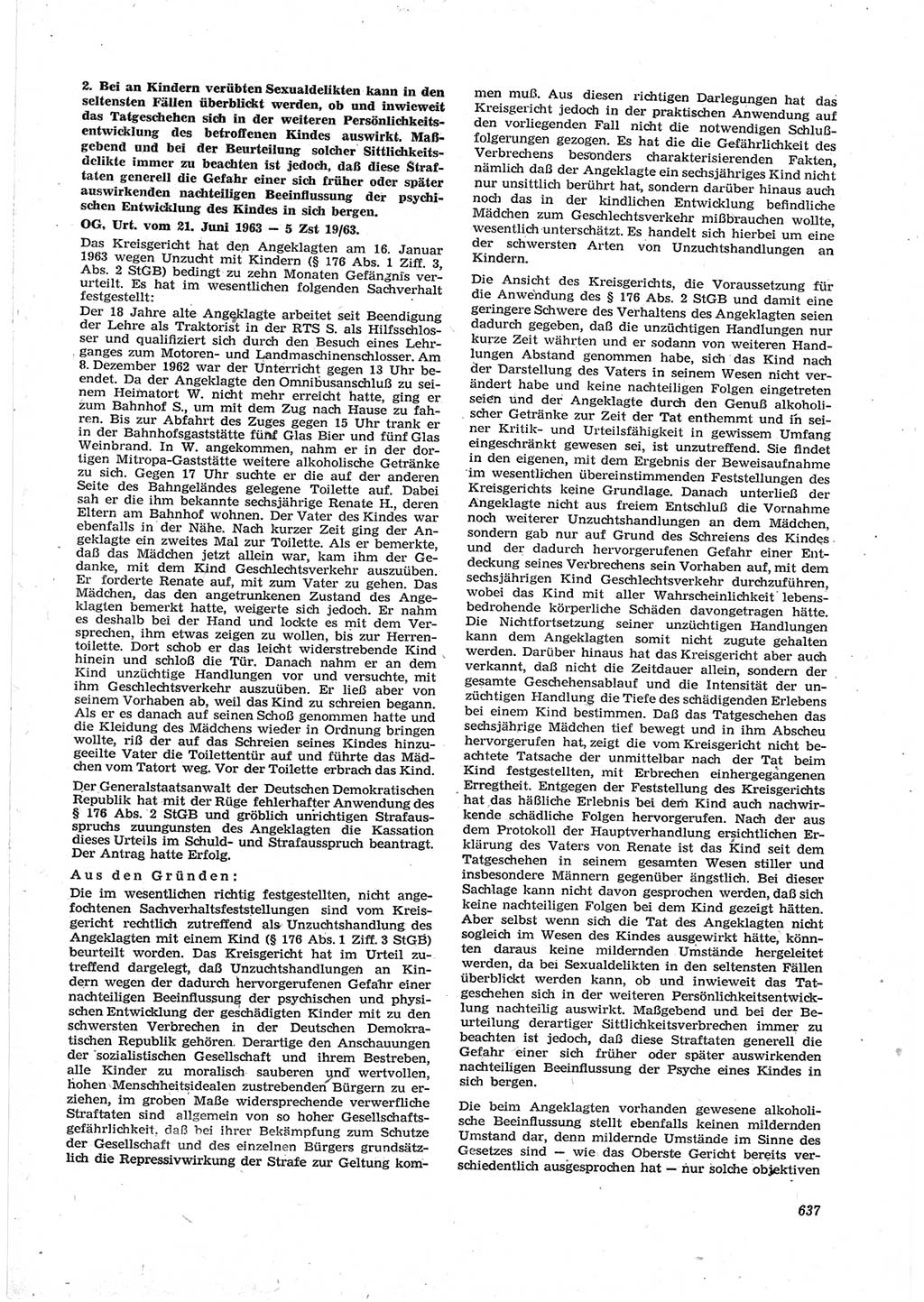 Neue Justiz (NJ), Zeitschrift für Recht und Rechtswissenschaft [Deutsche Demokratische Republik (DDR)], 17. Jahrgang 1963, Seite 637 (NJ DDR 1963, S. 637)