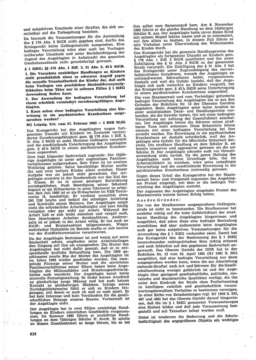 Neue Justiz (NJ), Zeitschrift für Recht und Rechtswissenschaft [Deutsche Demokratische Republik (DDR)], 17. Jahrgang 1963, Seite 638 (NJ DDR 1963, S. 638)