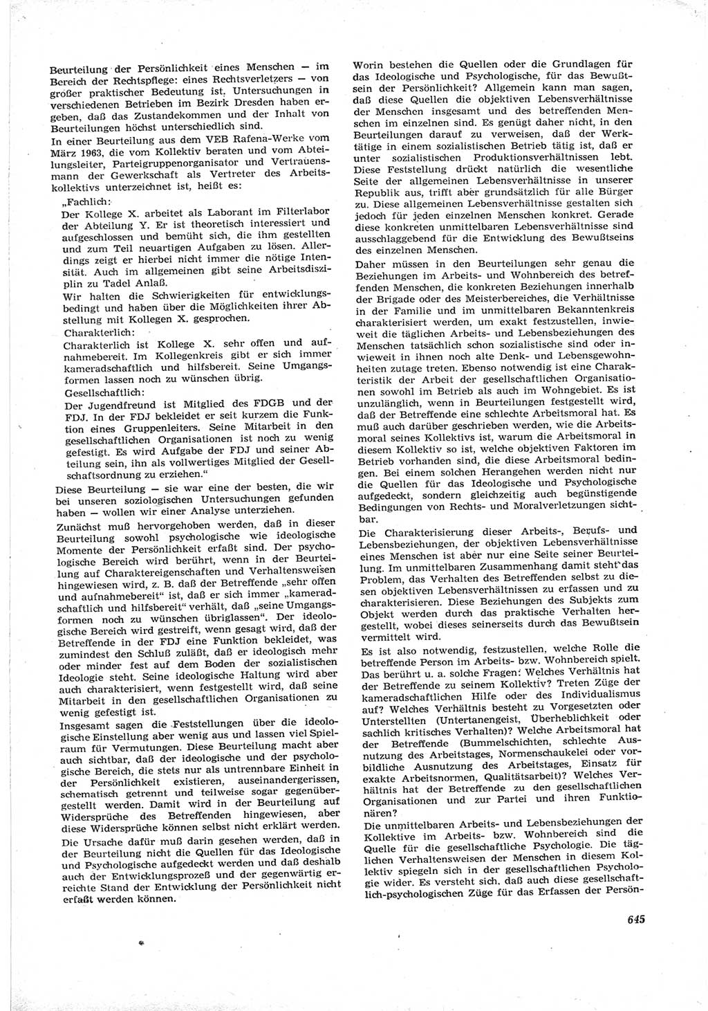 Neue Justiz (NJ), Zeitschrift für Recht und Rechtswissenschaft [Deutsche Demokratische Republik (DDR)], 17. Jahrgang 1963, Seite 645 (NJ DDR 1963, S. 645)